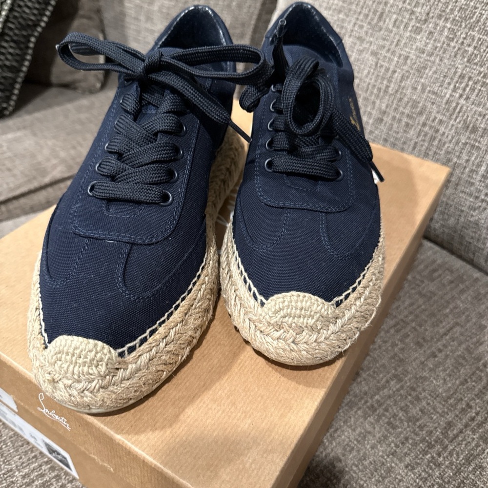 Christian Louboutin Dark Blue Espadrille Sneakers